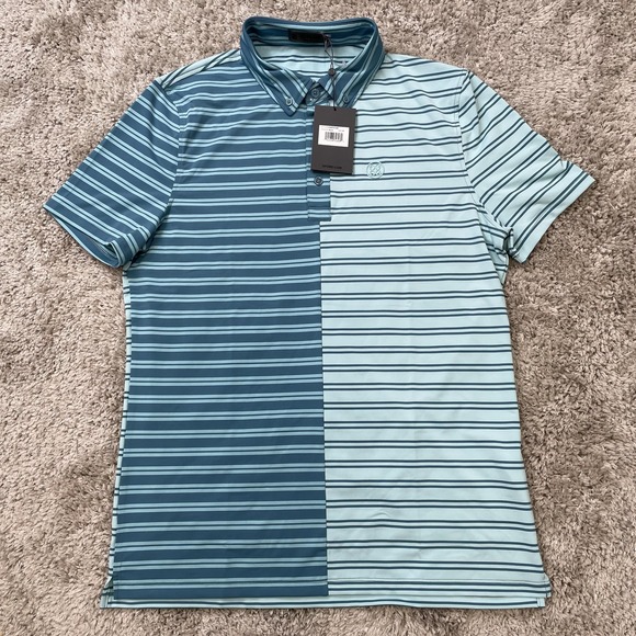 G/FORE | Shirts | Gfore Polo Shirt Mens Medium Blue Striped Sgls ...